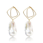 Miracle Series Geometric Baroque Pearl Dangle Earrings - CKXCBLK2021196