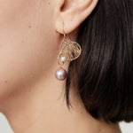 Purple Fairy Series Butterfly Kiss Pearl Dangle Earrings - CKZJL2022234