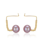 Purple Fairy Series Linear Pearl Earrings - CKZJL2022239