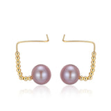 Purple Fairy Series Linear Pearl Earrings - CKZJL2022239