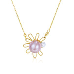 Purple Fairy Series Small Sun Pearl Pendant Necklace - CKZJL2023026