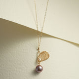 Purple Fairy Series Butterfly Kiss Pearl Pendant Necklace - CKZJL2023027