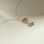 Purple Fairy Series Butterfly Kiss Pearl Pendant Necklace - CKZJL2023027