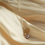 Purple Fairy Series Butterfly Kiss Pearl Pendant Necklace - CKZJL2023027