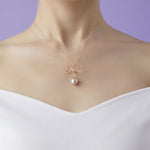 Purple Fairy Series Five - leaf Flower Pearl Pendant Necklace - CKZJL2023028