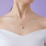 Purple Fairy Series Five - leaf Flower Pearl Pendant Necklace - CKZJL2023028