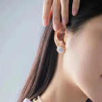 Classic Filigree Series Circular Winding Ear Clip Pearl Ear Studs - COCOKIM