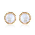 Classic Filigree Series Circular Winding Ear Clip Pearl Ear Studs - COCOKIM