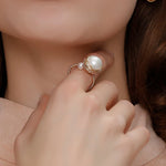 Classic Filigree Series Large Pearl Open Ring - COCOKIM