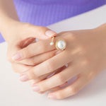 Classic Filigree Series Large Pearl Open Ring - COCOKIM