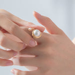 Classic Filigree Series Large Pearl Open Ring - COCOKIM