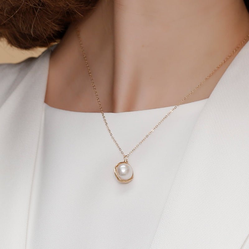 Classic Filigree Series Single Edison Pearl Necklace - COCOKIM