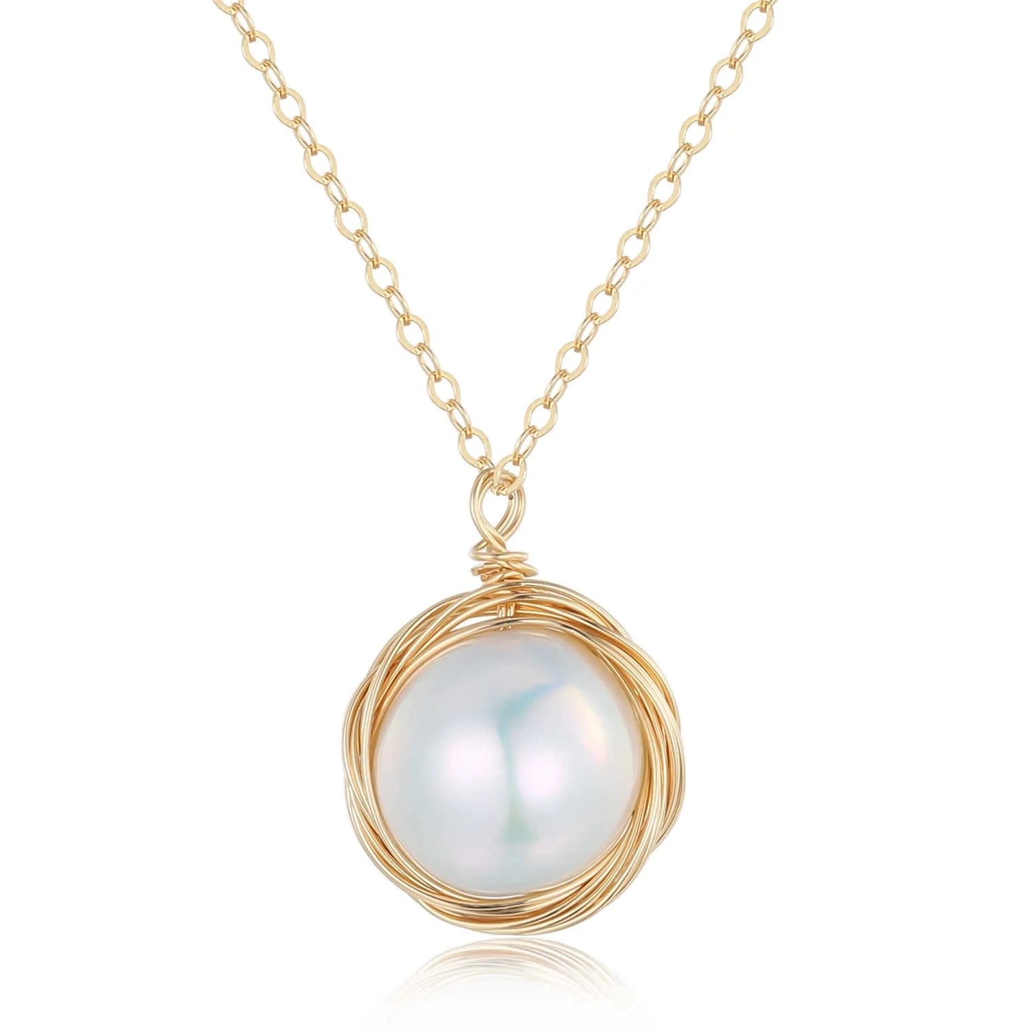 Classic Filigree Series Single Edison Pearl Necklace - COCOKIM