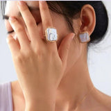 Classic Filigree Series Twisted Wire Cube Stud Earrings Ear clip - COCOKIM