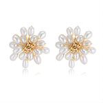 Embellished Series Blossoming Flower Pearl Earrings - COCOKIM