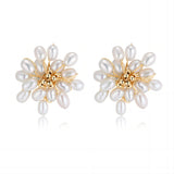 Embellished Series Blossoming Flower Pearl Earrings - COCOKIM