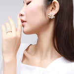 Embellished Series Blossoming Flower Pearl Earrings - COCOKIM