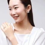 Embellished Series Blossoming Flower Pearl Earrings - COCOKIM