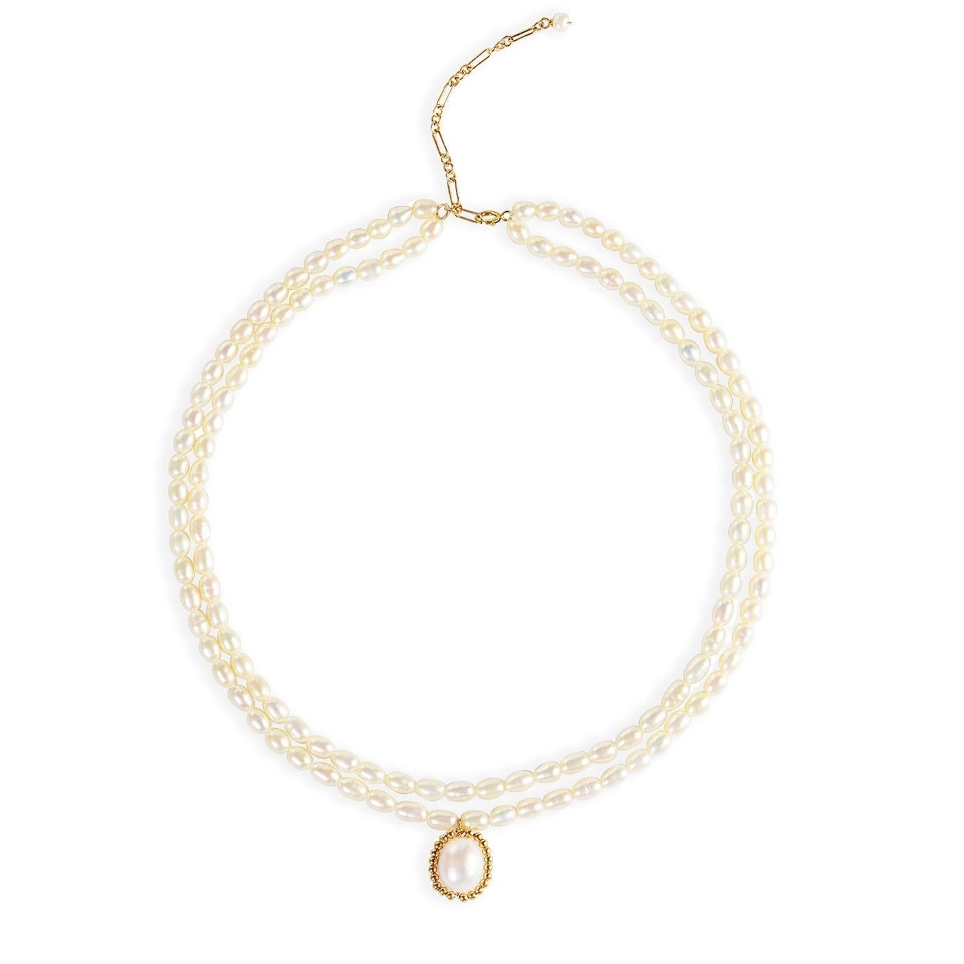 Embellished Series Double - Layer Pearl Necklace - COCOKIM