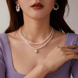 Embellished Series Double - Layer Pearl Necklace - COCOKIM