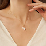 Embellished Series Double Pearl Mom Necklace - COCOKIM