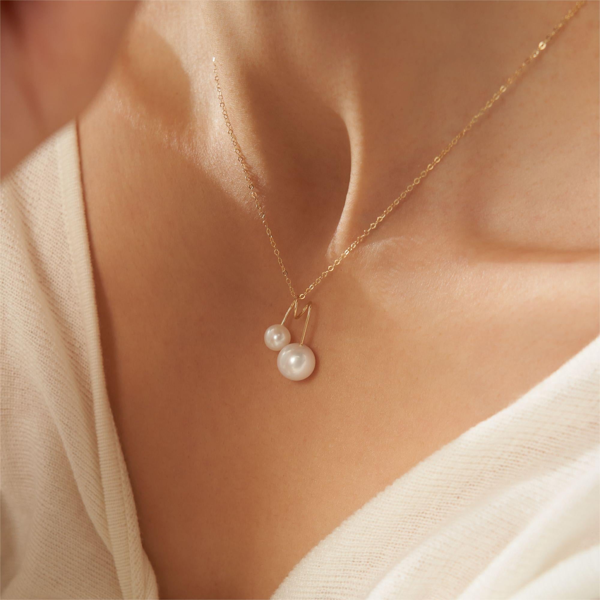 Embellished Series Double Pearl Mom Necklace - COCOKIM