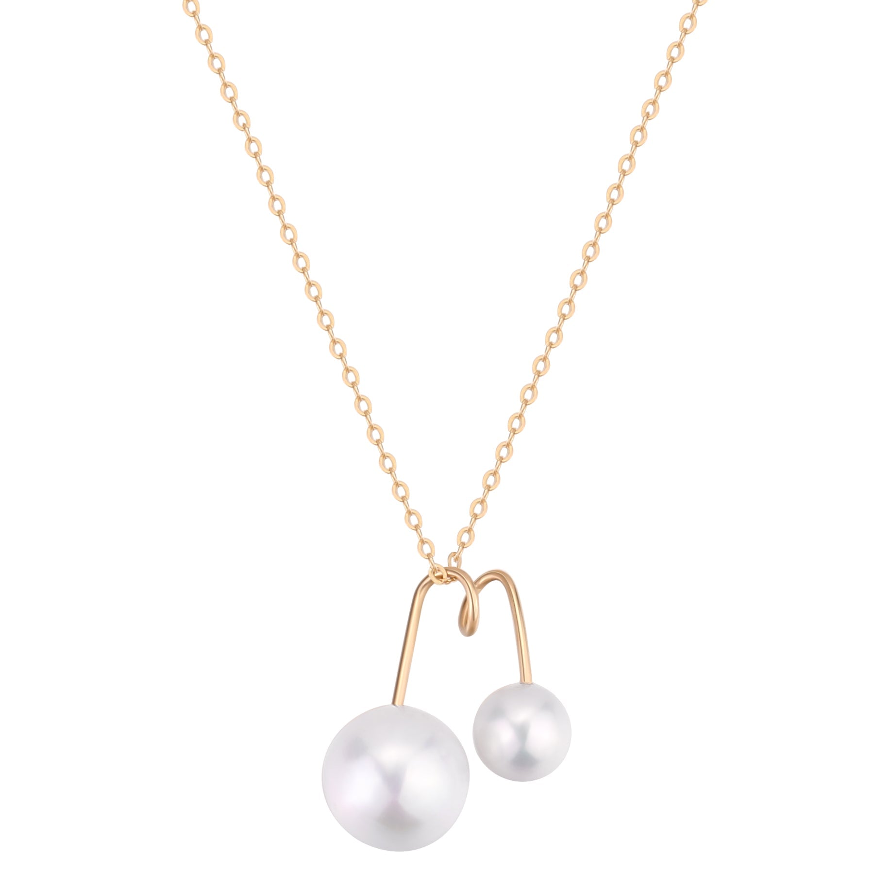 Embellished Series Double Pearl Mom Necklace - COCOKIM