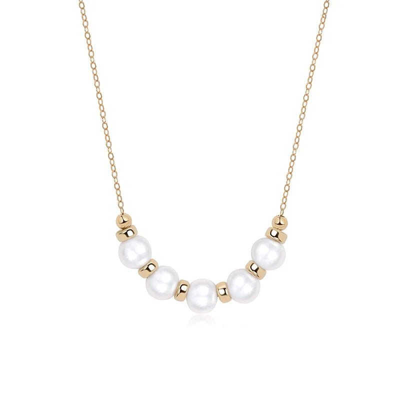 Embellished Series Five - Pearl Linked Hearts Necklace - COCOKIM