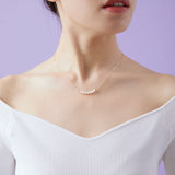 Embellished Series Golden Pearl Smile Necklace - COCOKIM