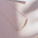 Embellished Series Golden Pearl Smile Necklace - COCOKIM