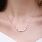 Embellished Series Golden Pearl Smile Necklace - COCOKIM