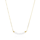 Embellished Series Golden Pearl Smile Necklace - COCOKIM