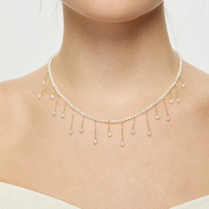 Embellished Series Half Circle Raindrop Choker Necklace - COCOKIM