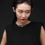 Embellished Series Pearl Stitching Double Layer Necklace - COCOKIM