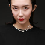 Embellished Series Pearl Stitching Double Layer Necklace - COCOKIM