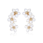 Falling Petals Series Narcissus Pearl Stud Earrings - COCOKIM