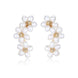 Falling Petals Series Narcissus Pearl Stud Earrings - COCOKIM