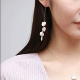 Falling Petals Series Quadruple Petal Baroque Pearl Drop Earrings - COCOKIM