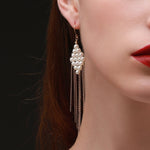 Flowing Bead Series Diamond Fringe Earrings - COCOKIM