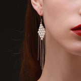 Flowing Bead Series Diamond Fringe Earrings - COCOKIM