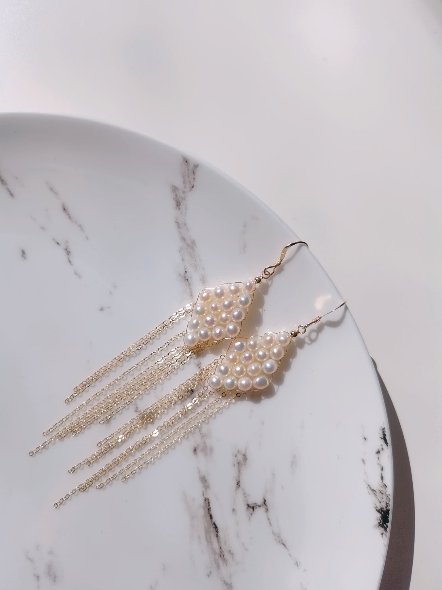 Flowing Bead Series Diamond Fringe Earrings - COCOKIM