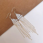 Flowing Bead Series Diamond Fringe Earrings - COCOKIM