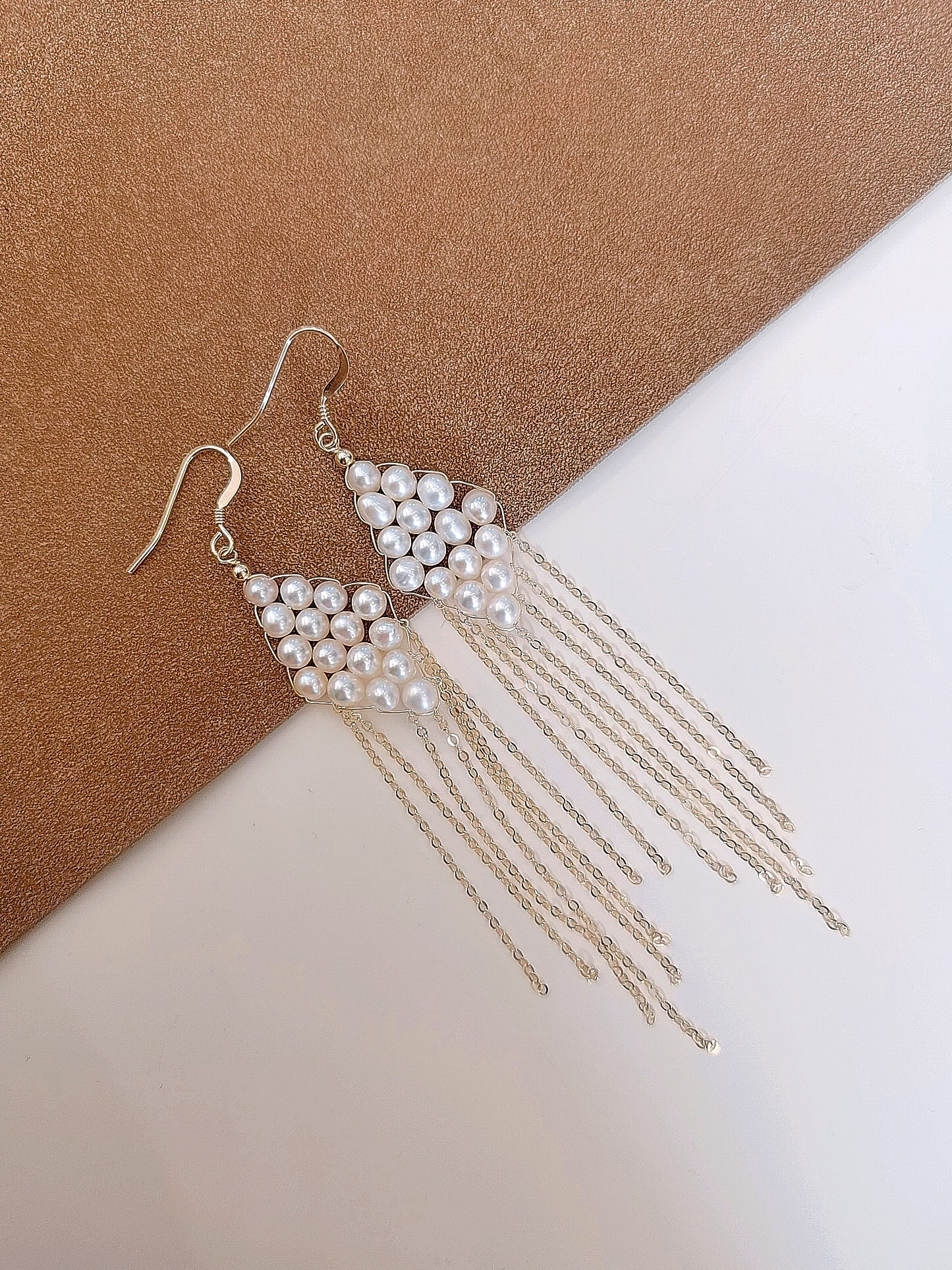 Flowing Bead Series Diamond Fringe Earrings - COCOKIM