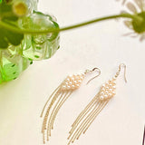 Flowing Bead Series Diamond Fringe Earrings - COCOKIM