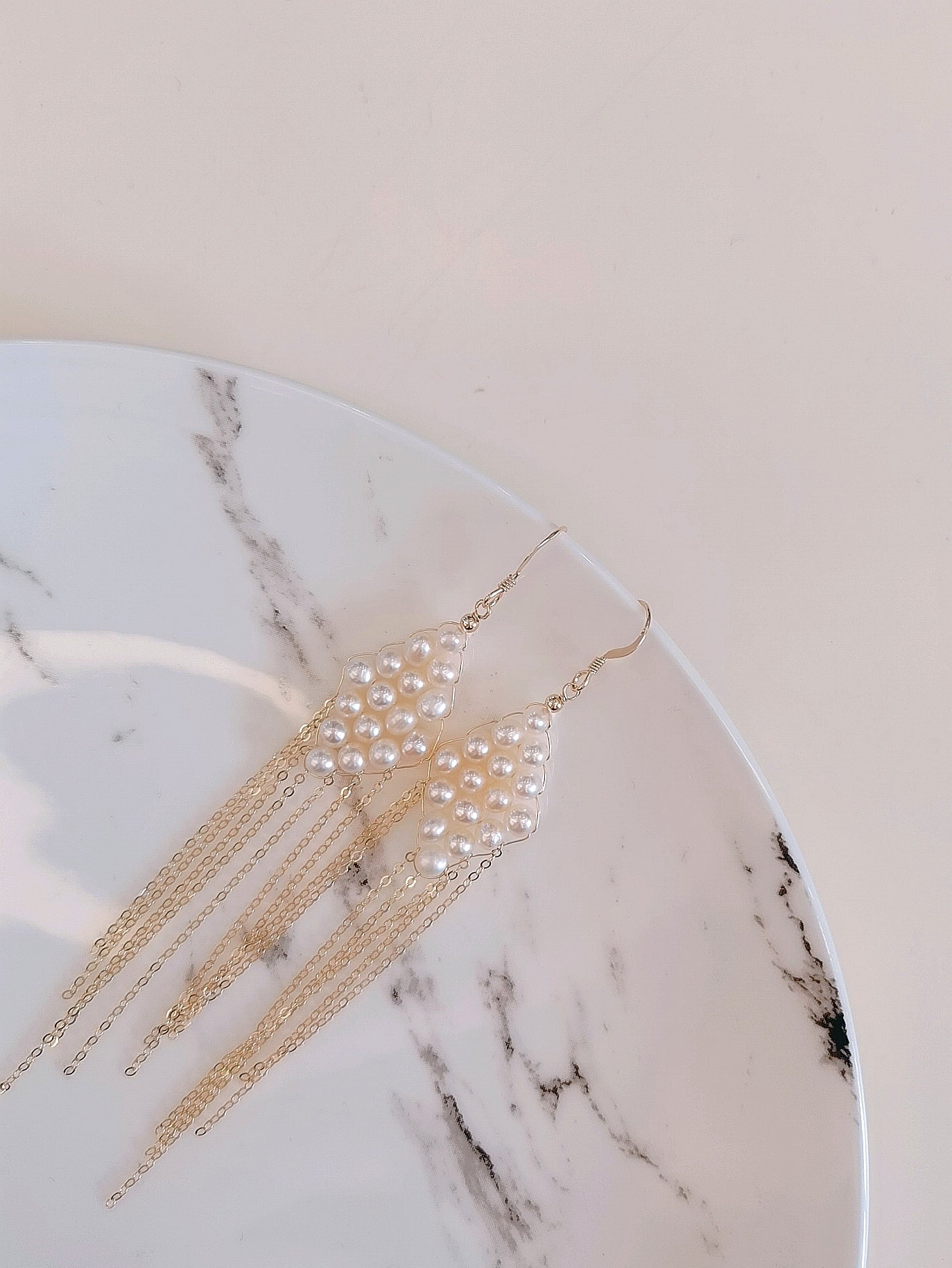 Flowing Bead Series Diamond Fringe Earrings - COCOKIM