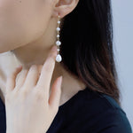 Flowing Bead Series Multi - Bead Long Chain Ear Studs - COCOKIM