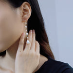 Flowing Bead Series Multi - Bead Long Chain Ear Studs - COCOKIM