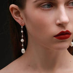 Flowing Bead Series Multi - Bead Long Chain Ear Studs - COCOKIM