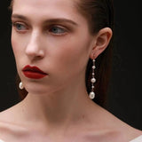 Flowing Bead Series Multi - Bead Long Chain Ear Studs - COCOKIM