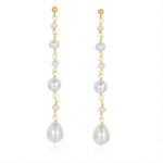 Flowing Bead Series Multi - Bead Long Chain Ear Studs - COCOKIM